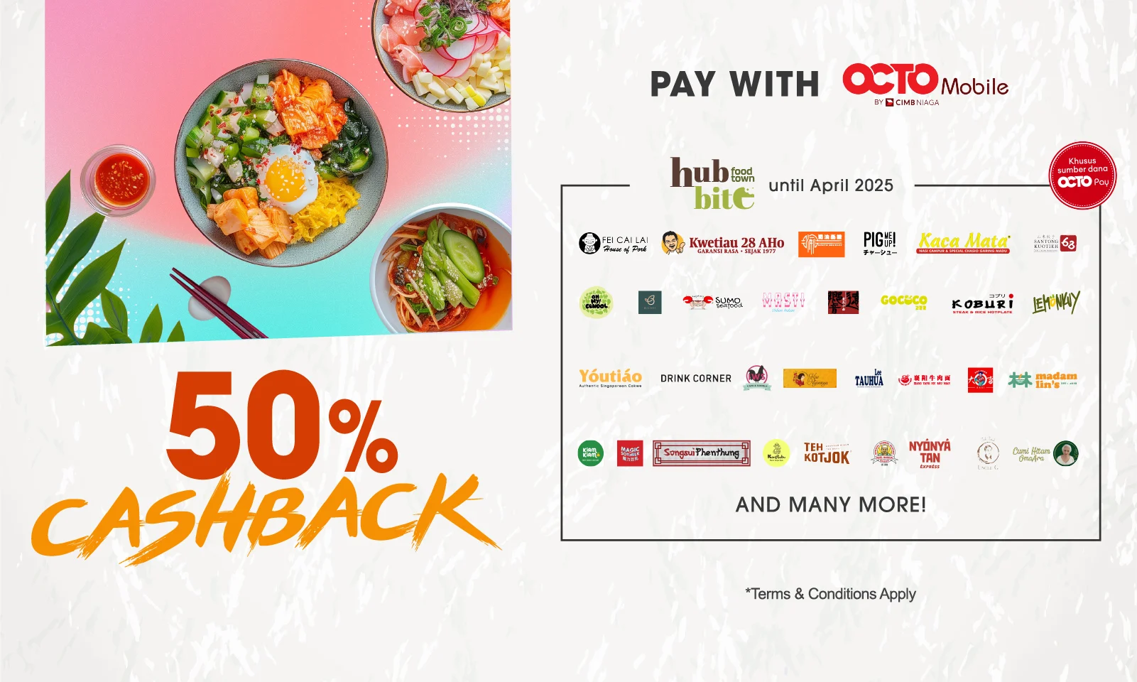 Cashback 50% with OCTO Mobile
